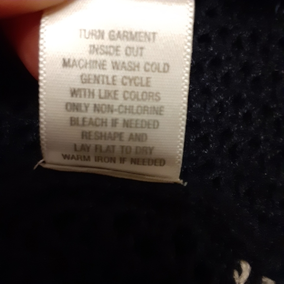 VINTAGE CJ BANKS STAR PATRIOTIC RED/WHITE/BLUE OPEN STITCH BUTTON UP SWEATER 1X - Picture 5 of 9